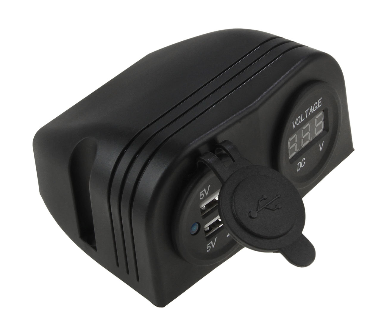Разъем USB 5B 3.1А и цифровой вольтметр для крепления на приборную панель, AES121440UV