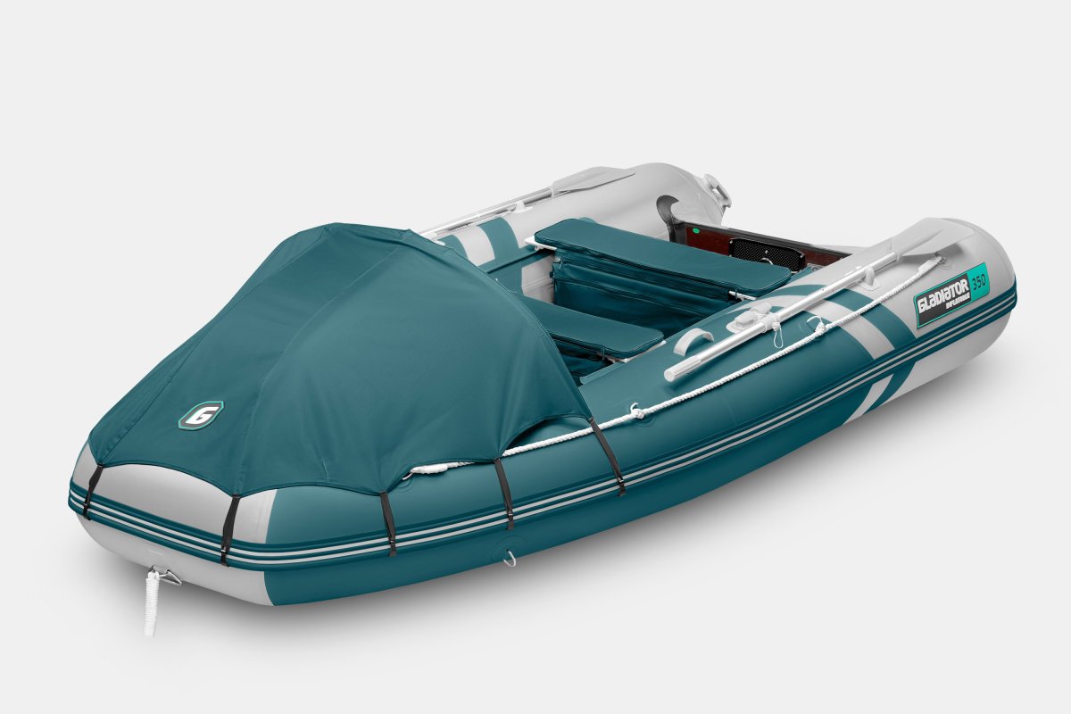 лодка надувная gladiator e350pro, морской зеленый/белый, нднд