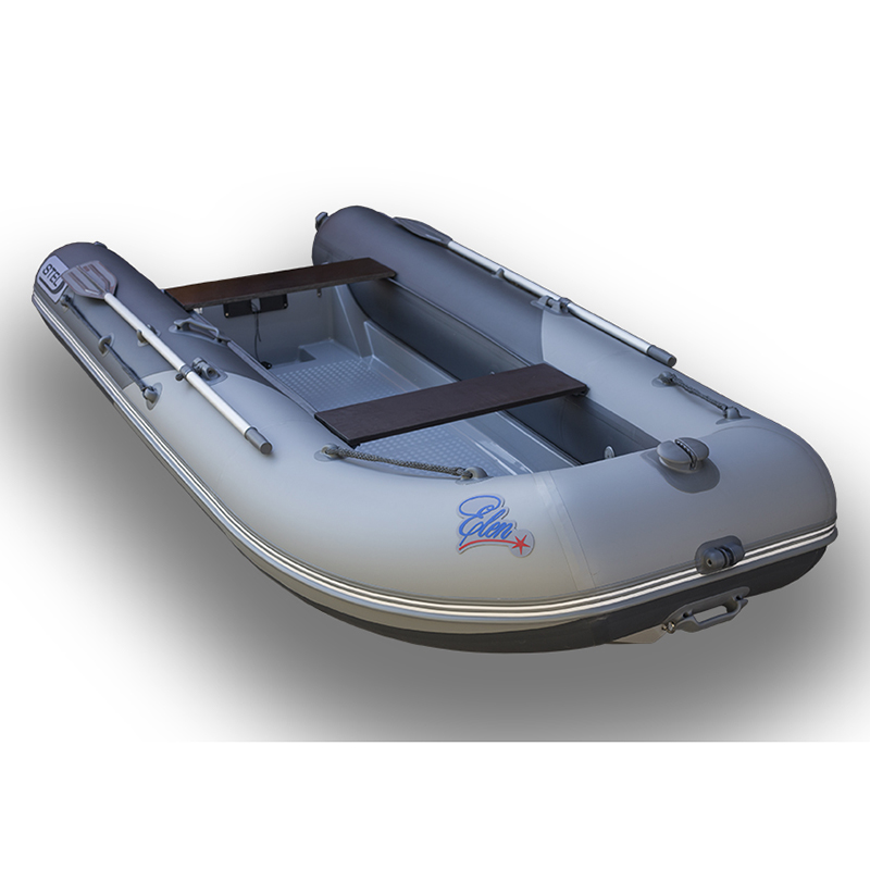 лодка stel r-375 elen с законцовками, серый/графит, корпус серый