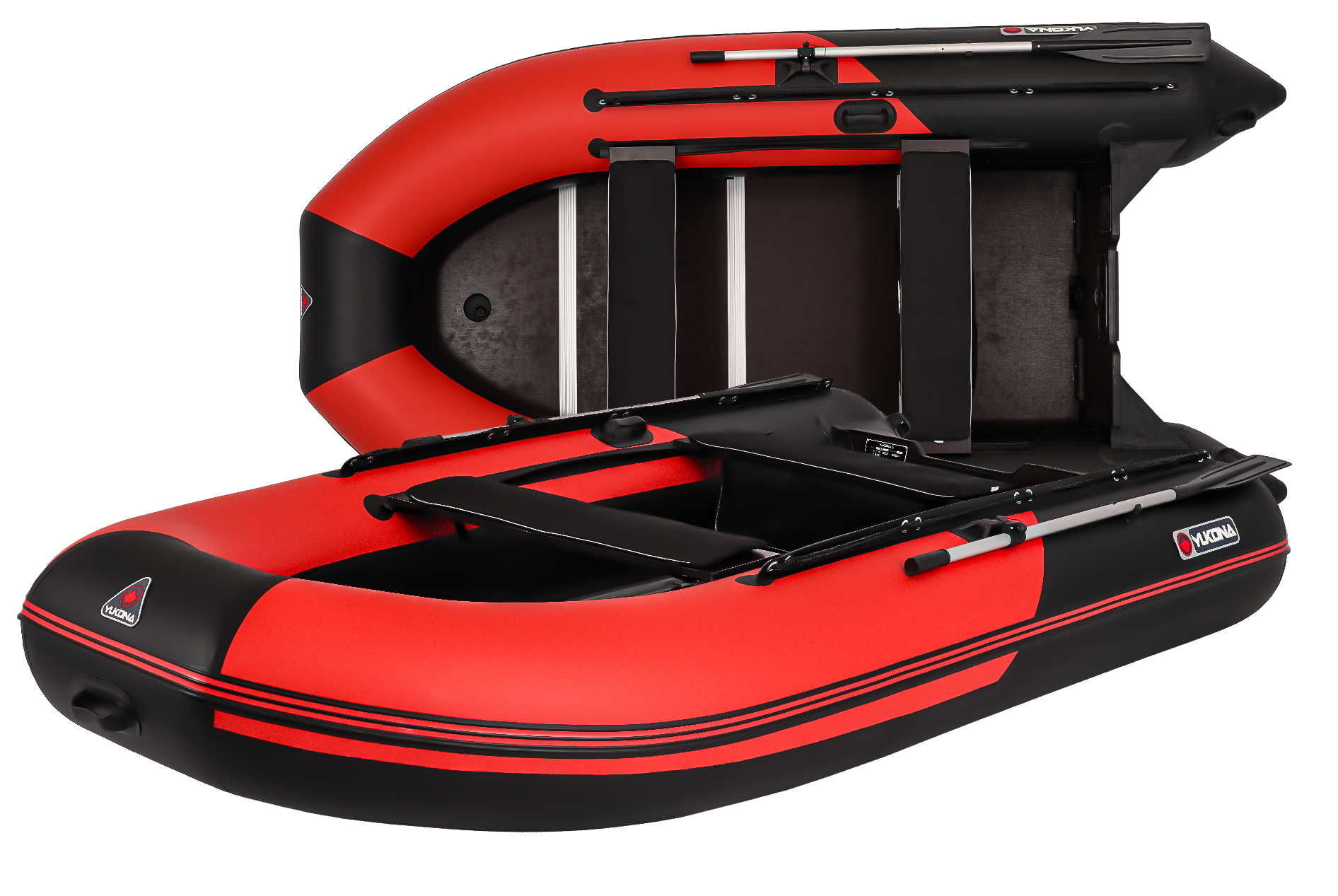 лодка надувная yukona 360 ts (f) , красно-черная, фанерный пайол
