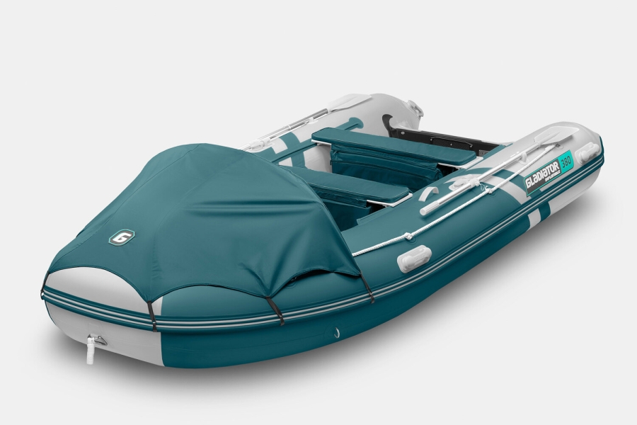 лодка надувная gladiator e380pro, морской зеленый/белый, нднд